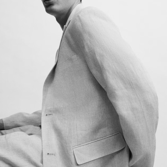 H&M Linen/cotton Textured Blazer - Picture 3 of 6